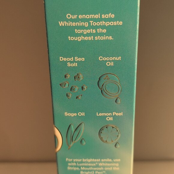 NWT Lumineux Teeth Whitening Toothpaste Peroxide Free, Enamel Safe 3.75 Oz - Picture 2 of 4